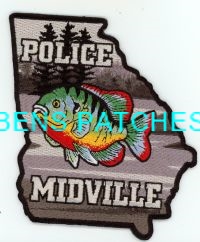 GEORGIA,MIDVILLE POLICE 2 STATE SHAPED